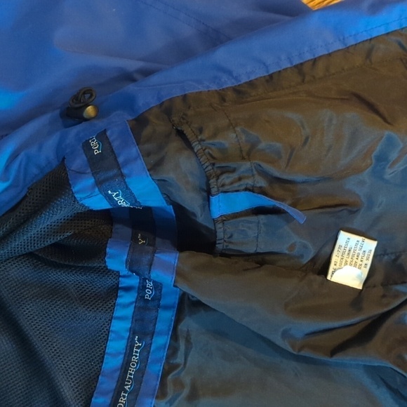 Port Authority gorpcore full length bungee cord adjustable blue hooded jacket S - Picture 11 of 13
